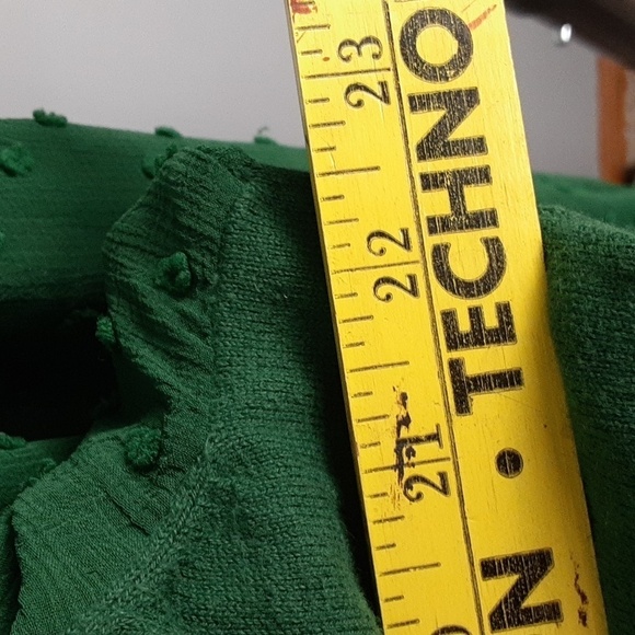 Vince Camuto Lantern Sleeve Sheer Emerald Kelly Green Sweater - Picture 5 of 10